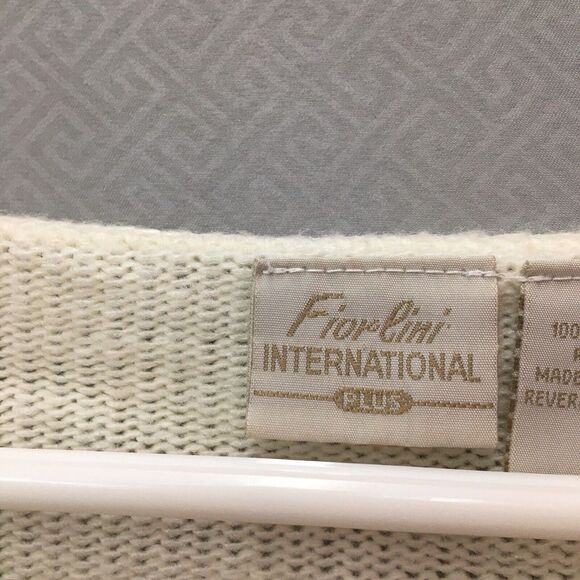 Fionini International Plus Long Sleeve Cream Knit Cardigan Size 22/24 Womens - Picture 4 of 12